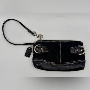 Coach Black SOHO Wristlet with Silver Accents | Very Good Condition